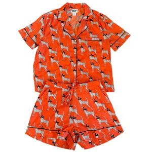 Bouffants & Broken Hearts Orange Halloween Pajamas Cheetah Cat Witch Hats Medium